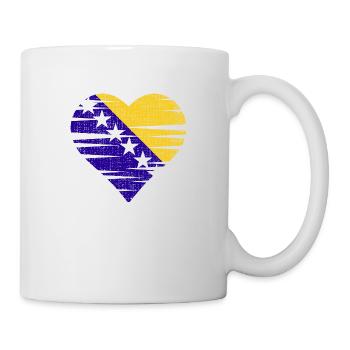 Bosnian flag heart by the Manzanita's - Mug - white - Right