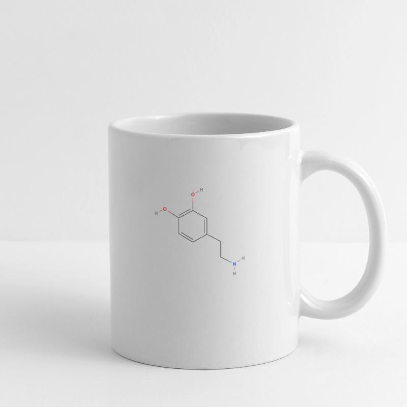 Molécule de dopamine - Formule structurelle colorée Mug blanc