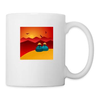 Zwei Frauen, die den Horizont betrachten - Tasse - Weiß - Rechts