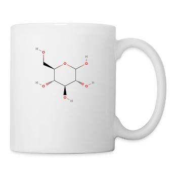 GlukoseMolekül - Farbige Strukturformel - Tasse - Weiß - Rechts