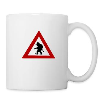 Troll-Gefahrenzeichen - Tasse - Weiß - Rechts