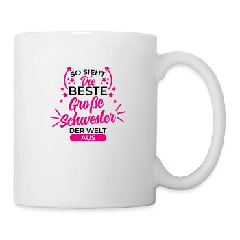 Beste große schwester Geschenk Schwangerschaft - Tasse - Weiß - Rechts