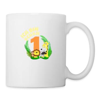 Ich bin schon 1 Jahr alt Dschungel Tier Geburtstag - Tasse - Weiß - Rechts