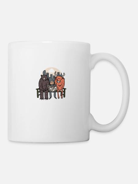 Bull And Bear - Crypto/Stocks drôles - Mug blanc - blanc