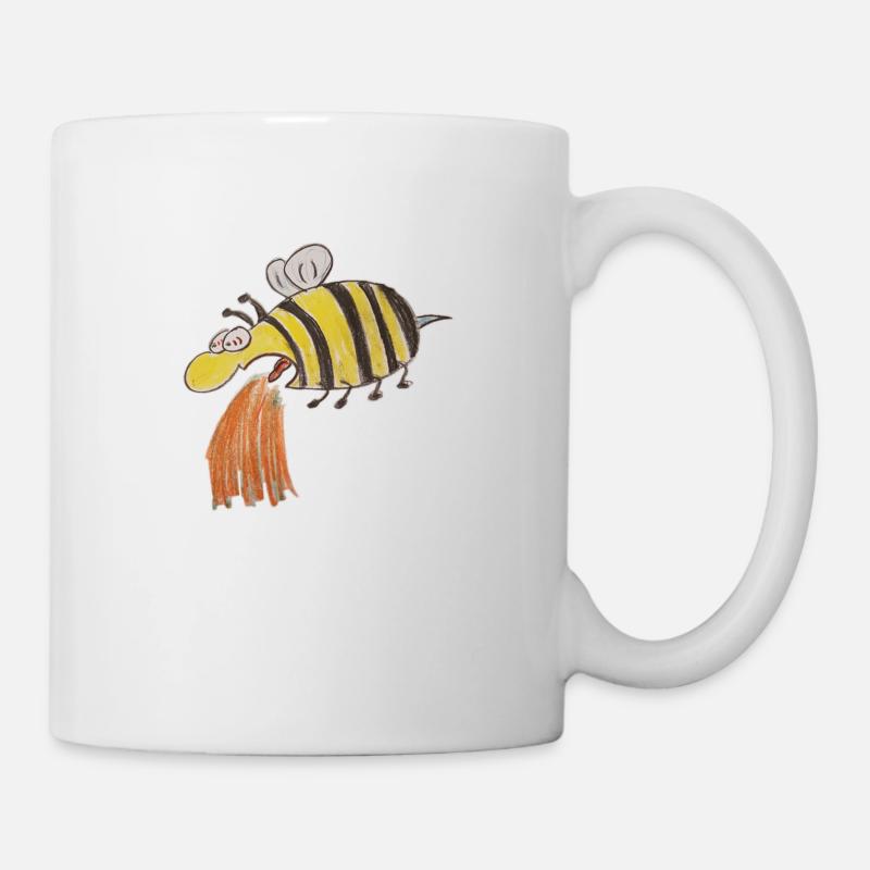 Lustiges Design. Kotzende Biene - Tasse - Weiß