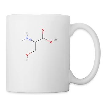 Serine Molecule - Farbige Strukturformel - Tasse - Weiß - Rechts