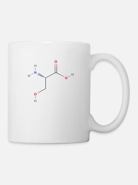 Serine Molecule - Farbige Strukturformel - Tasse - Weiß