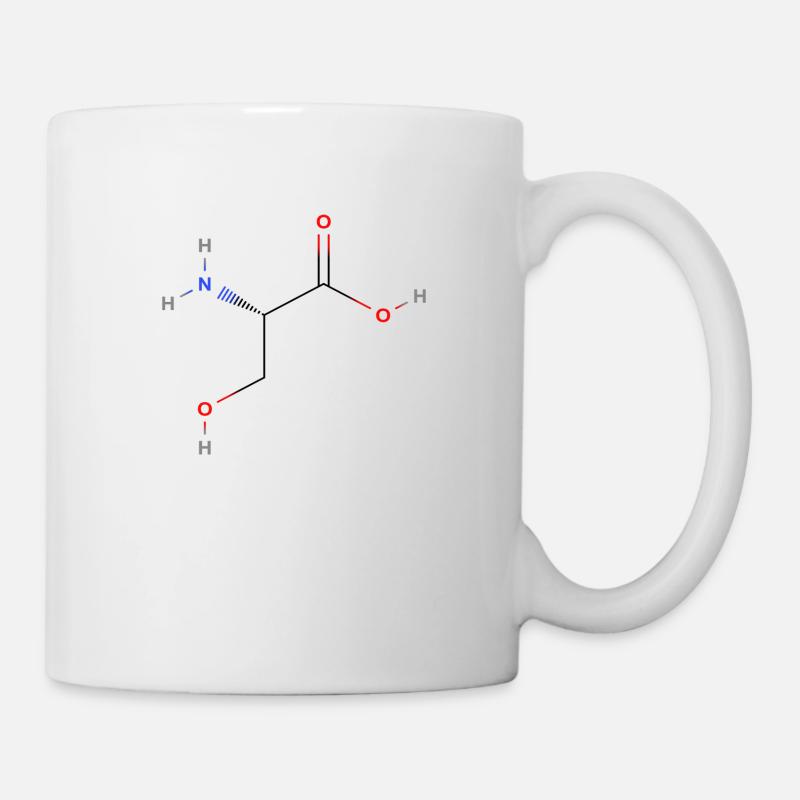 Serine Molecule - Farget strukturell formel - Kopp - hvit