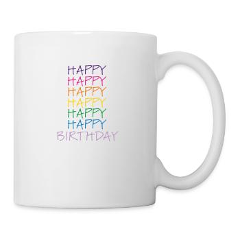 Happy Birthday - Tasse - Weiß - Rechts