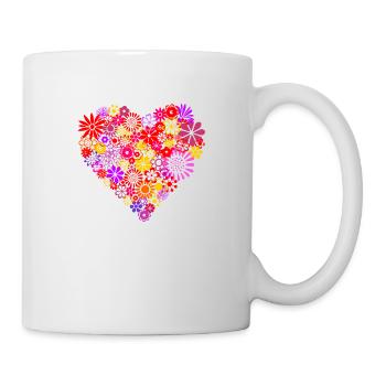 BLUMEN HERZ - Tasse - Weiß - Rechts