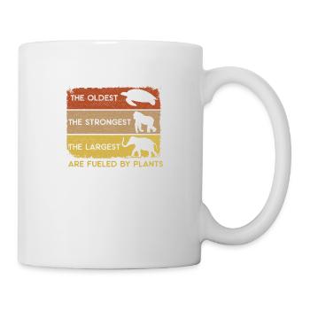"Fueled by plants" Design Vegan - Mug blanc - blanc - Droite