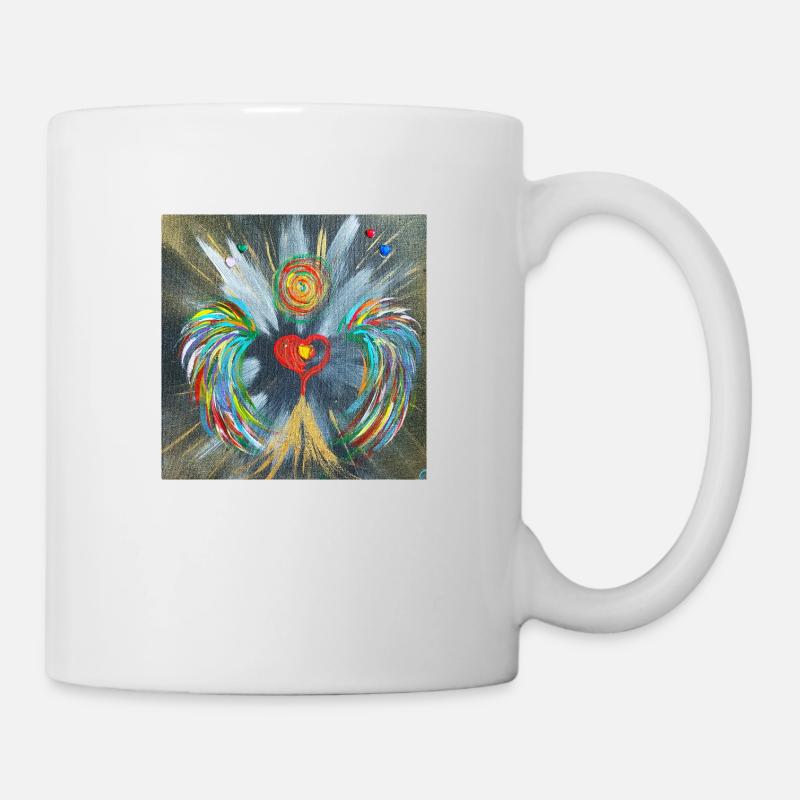 Gel de coeur des feux d’artifice - Mug blanc - blanc