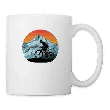 Mountain bike riding mountains mountains vintage - Mug - white - Right