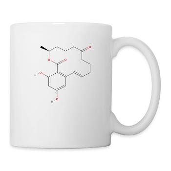 Zearalenon Molekül - Farbige Strukturformel - Tasse - Weiß - Rechts
