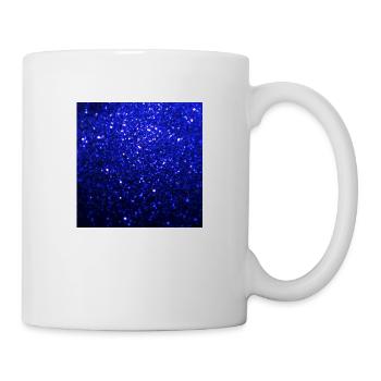 Funkelnde dunkelblaue Glitter - Tasse - Weiß - Rechts