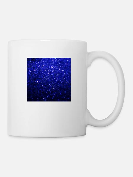 Paillettes bleu foncé étincelantes - Mug blanc - blanc