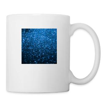 Funkelnder blauer Glitter - Tasse - Weiß - Rechts