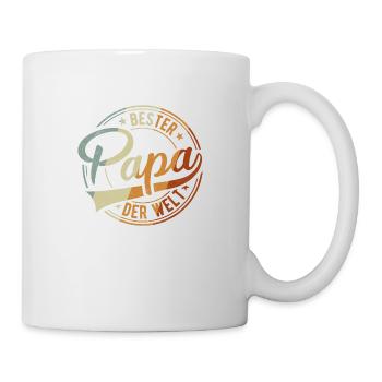 Bester Papa Vater Retro - Tasse - Weiß - Rechts