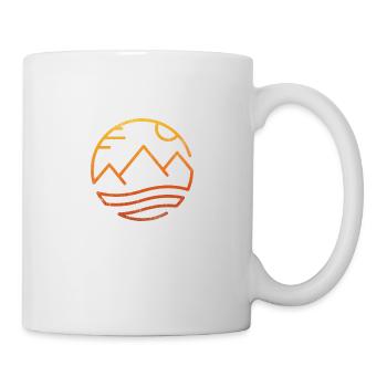 Berge Meer NAtur Sonnenuntergang Naturmensch - Tasse - Weiß - Rechts