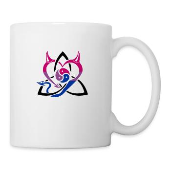 BDSM Devils Heart - celtic triangle, Bi-Color - Mug - white - Right