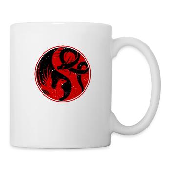 Drachen Phoenix Yin und Yang japanische Kanji Geschenk - Tasse - Weiß - Rechts