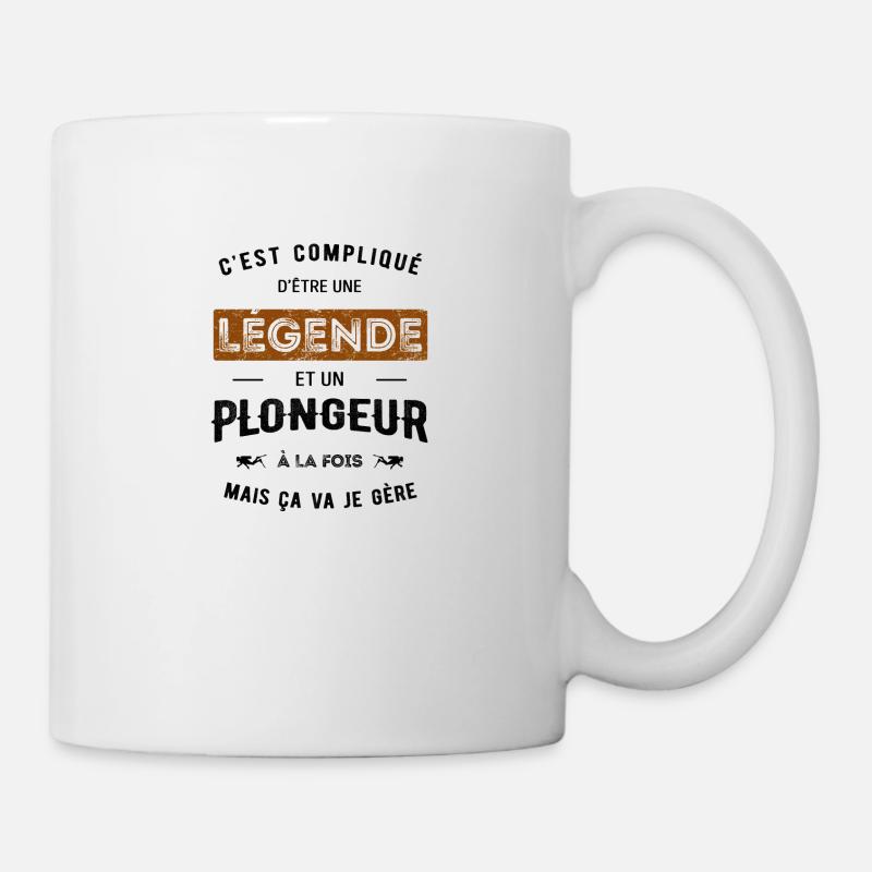 LÉGENDE ET PLONGEUR - Mug blanc - blanc
