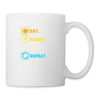 eat sleep rugby repeat - Mug - white - Right