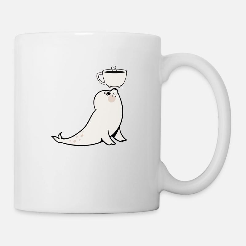 Yoga-Robbe Kaffee Seal Coffee - Tasse - Weiß