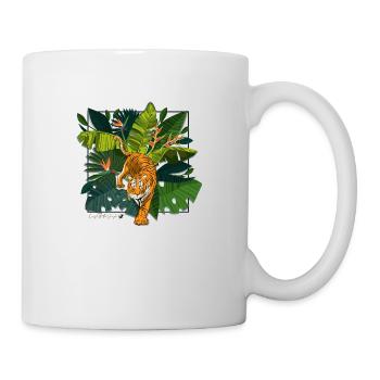 Tiger and Jungle Square Illustration - Mug - white - Right