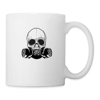 Schädel, menschlicher Schädel, Schädel-Kapuzenpullis, Schädel-T-Shirts - Tasse - Weiß - Rechts