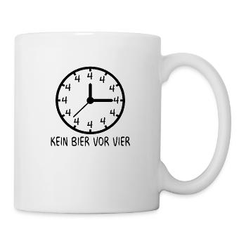 Kein bier vor vier Party Geschenk Spruch - Tasse - Weiß - Rechts