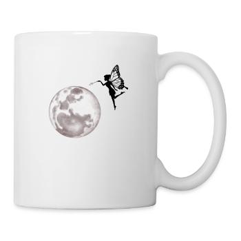 Fée Fée Elfe Mouches Lune Clair de lune Magie Créatures Fabuleux - Mug blanc - blanc - Droite