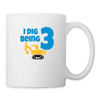 Bagger anniversaire 3 ans - Mug blanc - blanc - Droite