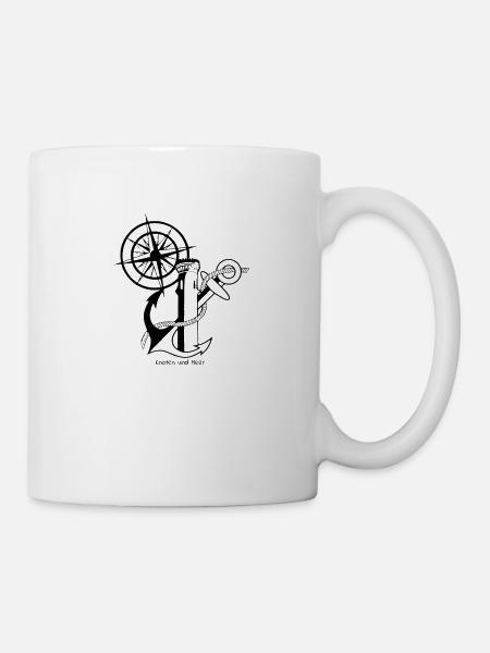 Anker und Kompassrose - Tasse - Weiß