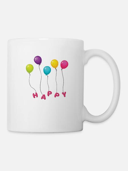 baloon heureux - Mug blanc - blanc