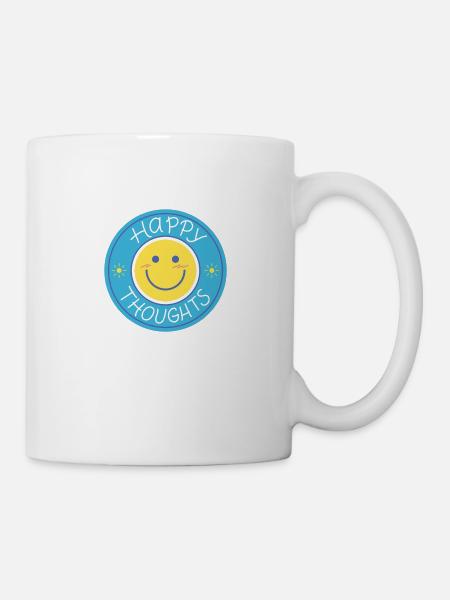 Glückliche Gedanken - Tasse - Weiß