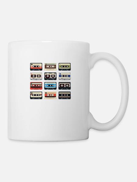 #Music retro vintage cassette tape 80s - Mug blanc - blanc
