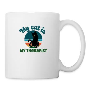 Cat Lover Gift - My Cat Is My Therapist - Mug - white - Right
