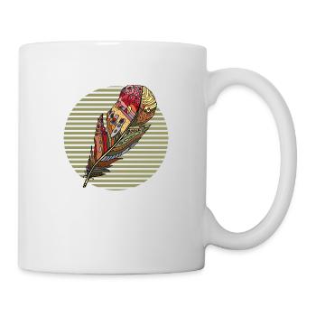 Feder - Tasse - Weiß - Rechts