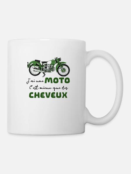 homme humour moto - Mug blanc - blanc