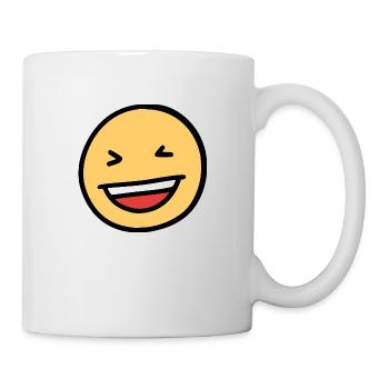 Drôle rire visage Emoji - Mug blanc - blanc - Droite