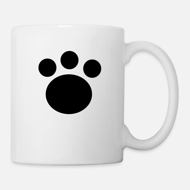 schwarze Tierpfote - Pfotenabdruck - Tierfreund - Tasse - Weiß