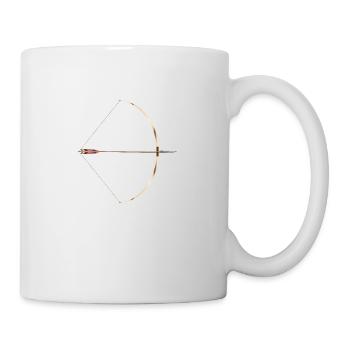 Gezeichneter englischer Langbogen - Tasse - Weiß - Rechts