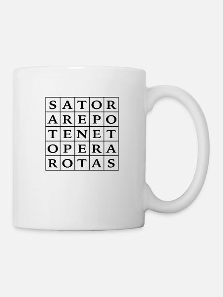 interessanes SATOR Palindrom magische Formel - Tasse - Weiß