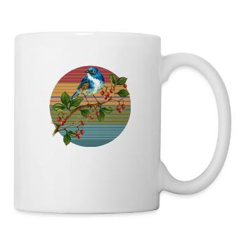 Bunter Vogel - Tasse - Weiß - Rechts
