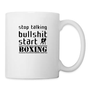Stop talking bullshit start boxing - Mug - white - Right