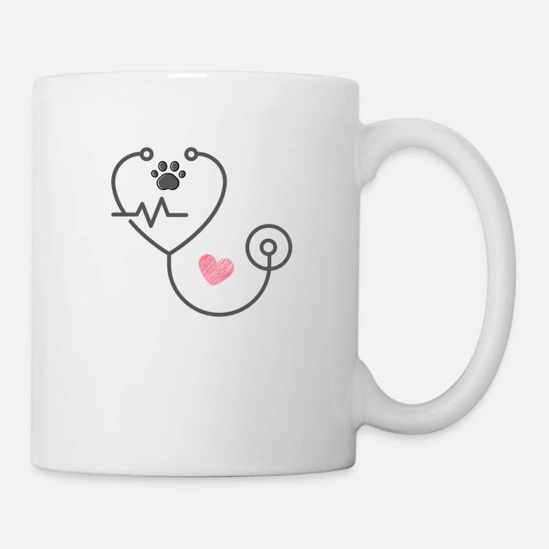 Tierarzt, Tierarzt Stethoskop. - Tasse - Weiß