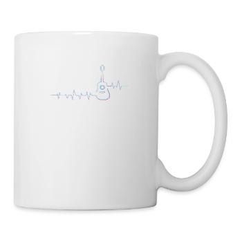 Acoustic Guitar Heartbeat Guitar Musician - Mug - white - Right
