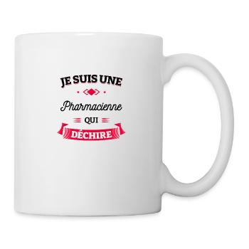 PHARMACIENNE QUI DÉCHIRE - Mug blanc - blanc - Droite