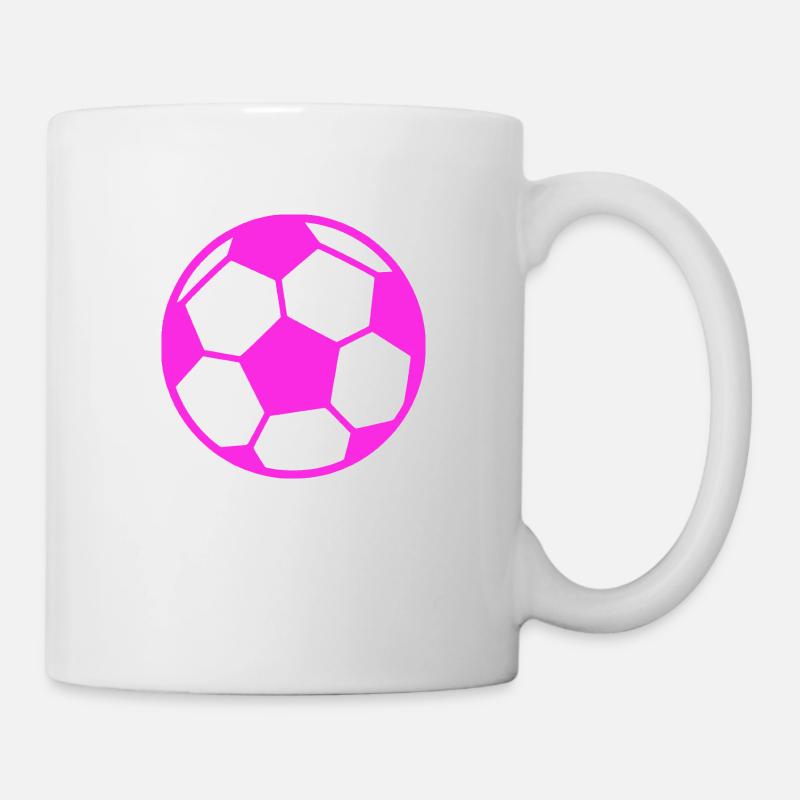 Fussball pink - Tasse - Weiß